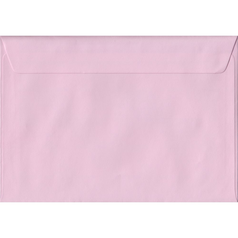 100 A5 Pink Envelopes. Baby Pink. 162mm x 229mm. 100gsm paper. Peel/Seal Flap.