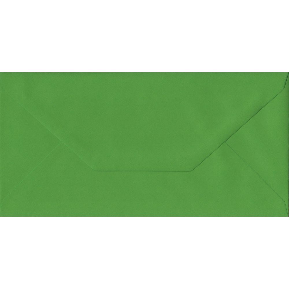 100 DL Green Envelopes. Fern Green. 110mm x 220mm. 100gsm paper. Gummed Flap.