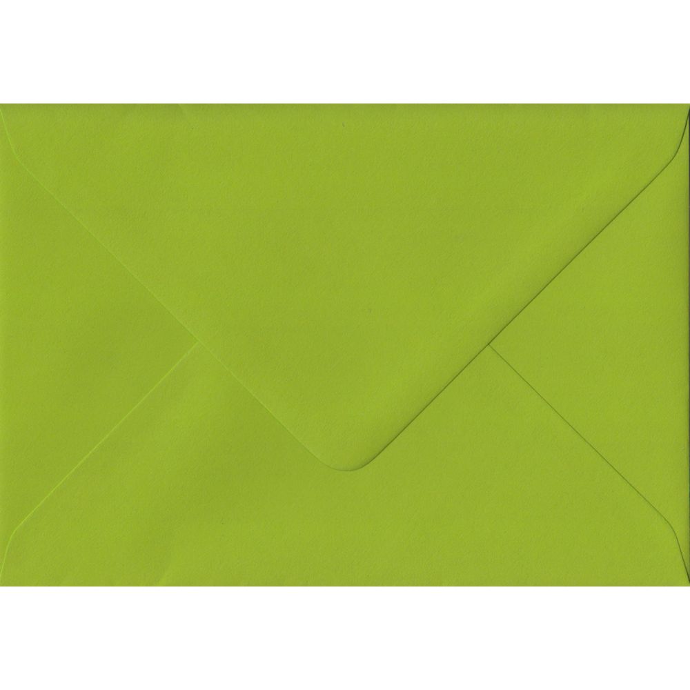 100 A6 Green Envelopes. Fresh Green. 114mm x 162mm. 100gsm paper. Gummed Flap.