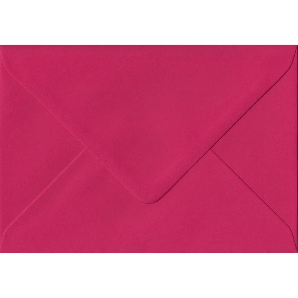 100 A6 Pink Envelopes. Fuchsia Pink. 114mm x 162mm. 100gsm paper. Gummed Flap.