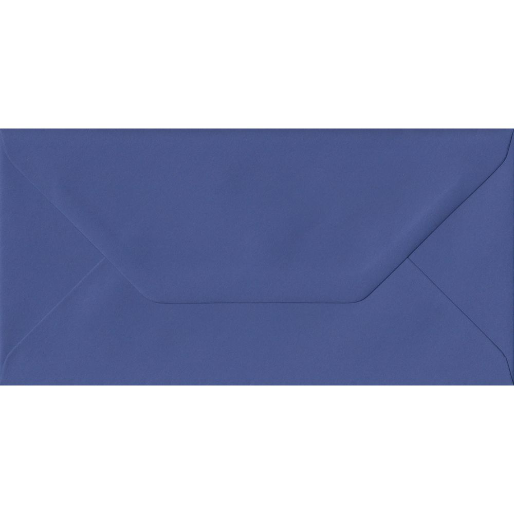 100 DL Blue Envelopes. Iris Blue. 110mm x 220mm. 100gsm paper. Gummed Flap.