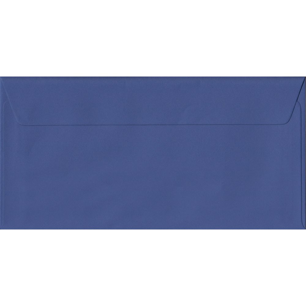 100 DL Blue Envelopes. Iris Blue. 110mm x 220mm. 100gsm paper. Peel/Seal Flap.