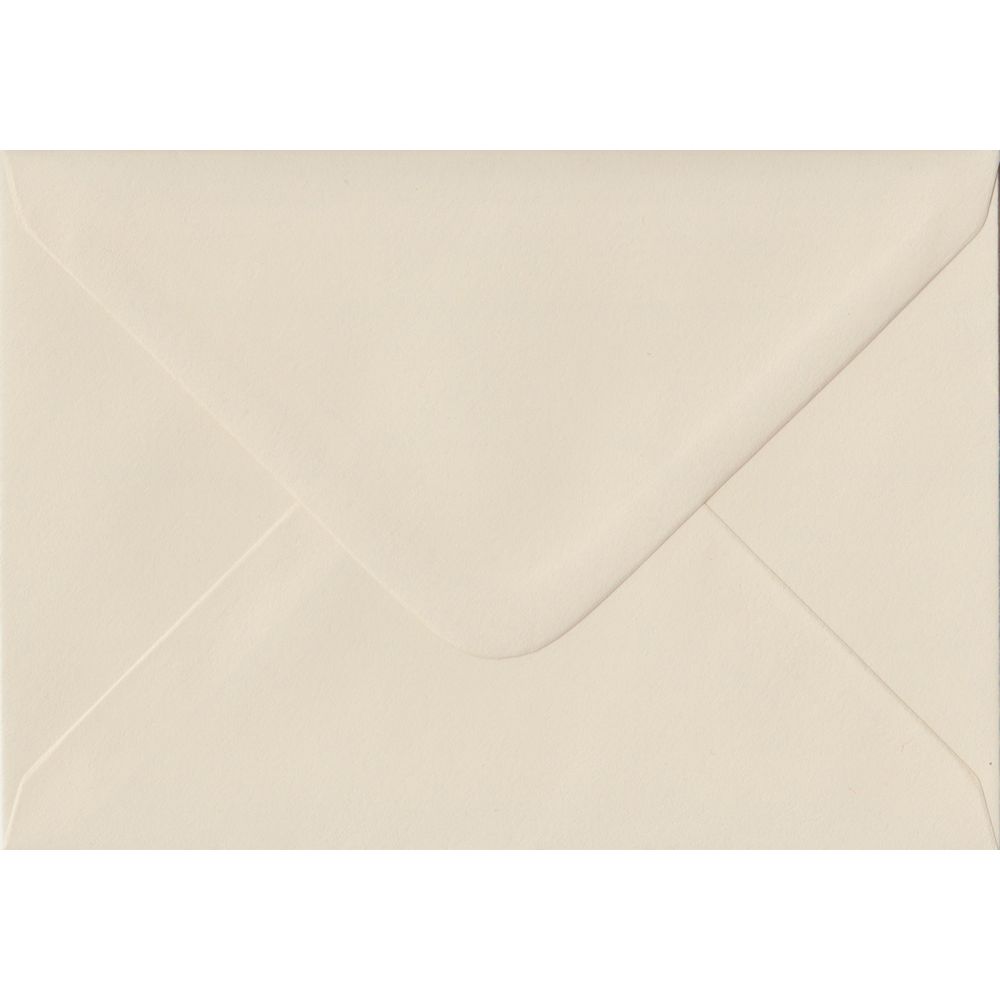 100 A6 Cream Envelopes. Ivory. 114mm x 162mm. 100gsm paper. Gummed Flap.