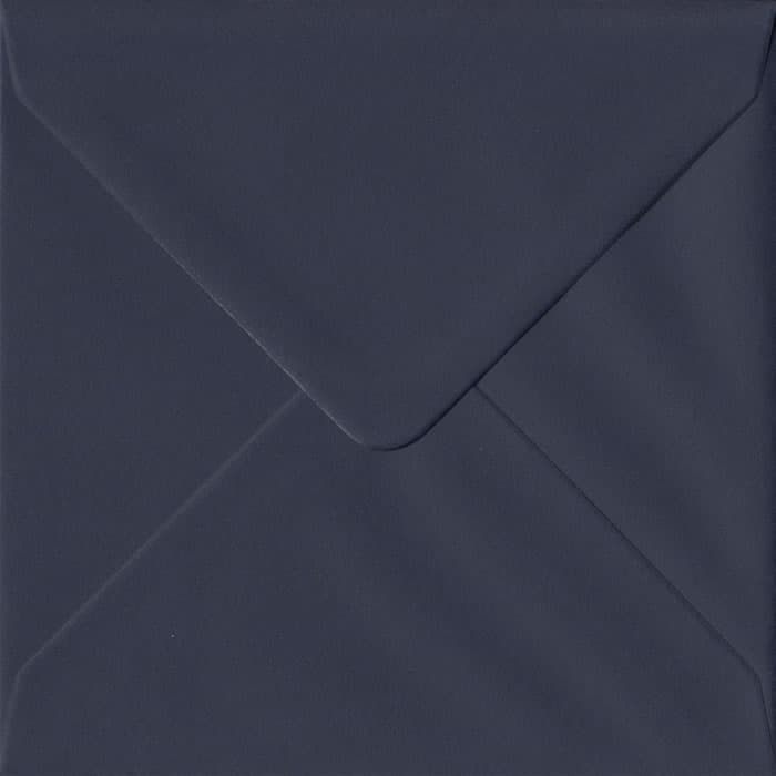 100 Square Blue Envelopes. Navy Blue. 155mm x 155mm. 100gsm paper. Gummed Flap.