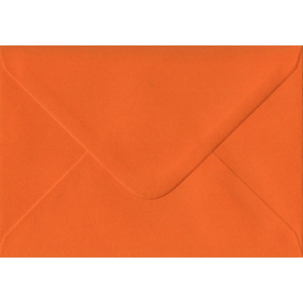 100 A6 Orange Envelopes. Orange. 114mm x 162mm. 100gsm paper. Gummed Flap.