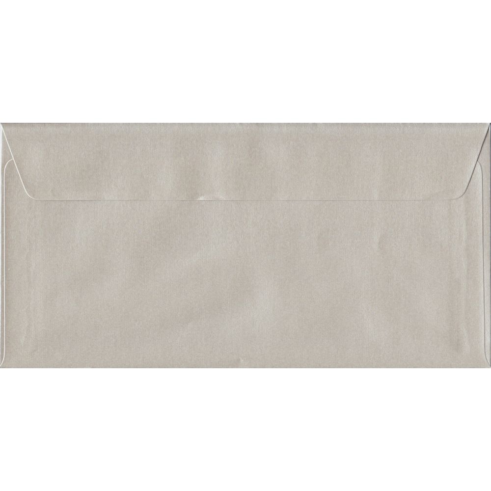 100 DL Pearlescent Oyster Envelopes. 110mm x 220mm. 100gsm paper. Peel/Seal Flap.