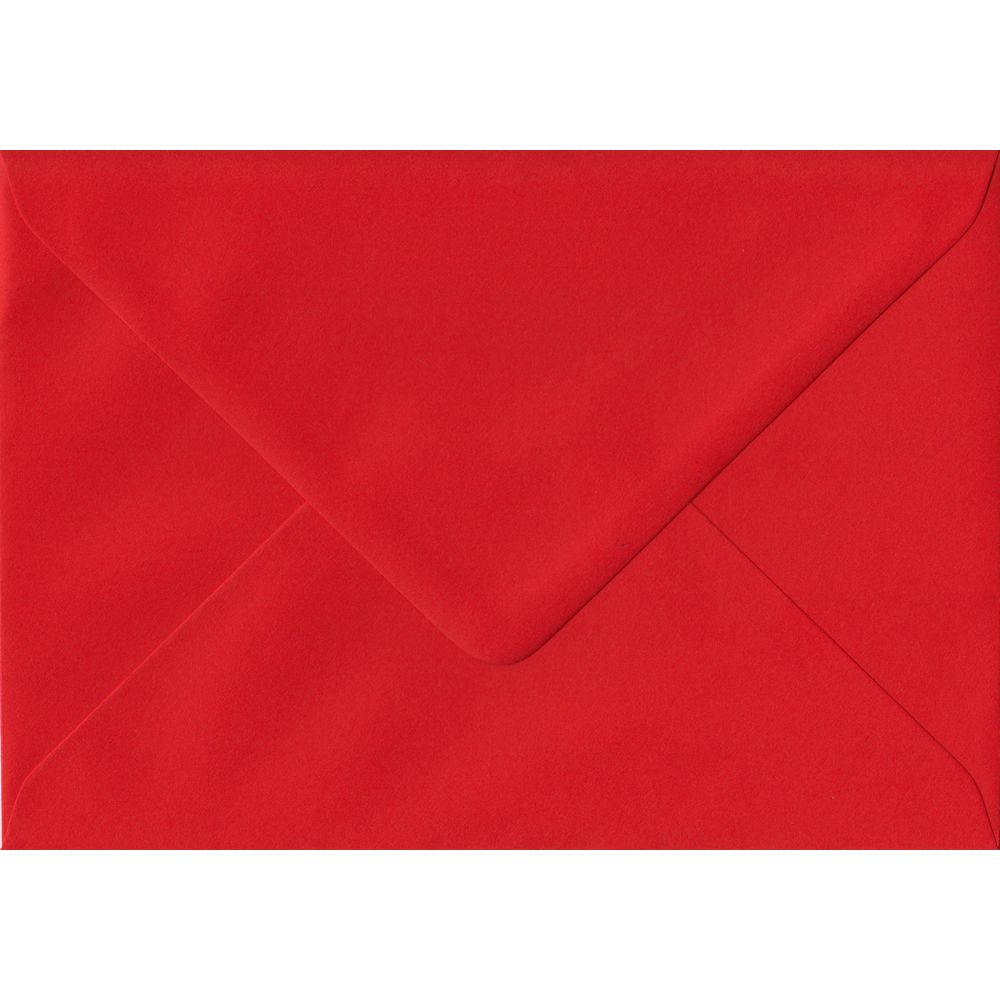 100 A6 Red Envelopes. Poppy Red. 114mm x 162mm. 100gsm paper. Gummed Flap.