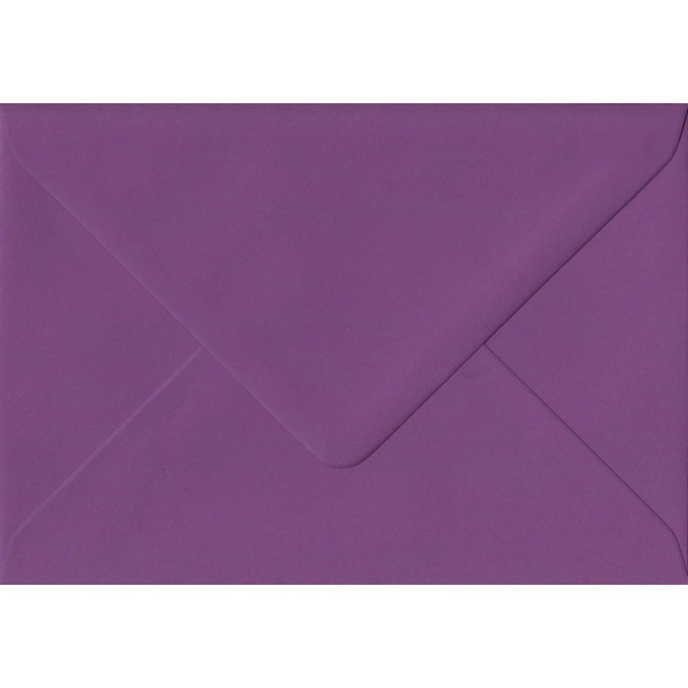 100 A6 Purple Envelopes. Purple. 114mm x 162mm. 100gsm paper. Gummed Flap.