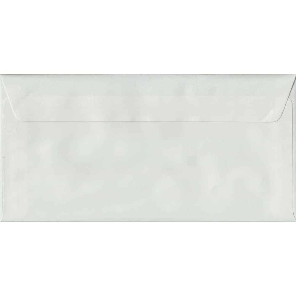 100 DL White Envelopes. White Laid. 110mm x 220mm. 100gsm paper. Peel/Seal Flap.