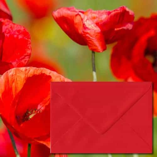 Poppy Red Colour Envelopes