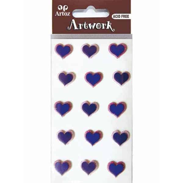 Blue And Pink Hearts Craft Embellishment By Artoz