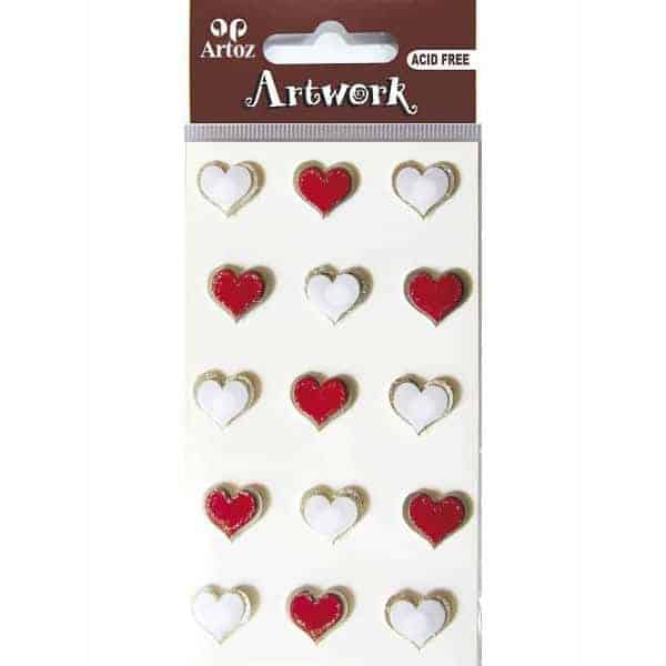 Red And White Hearts Craft Embellishment By Artoz