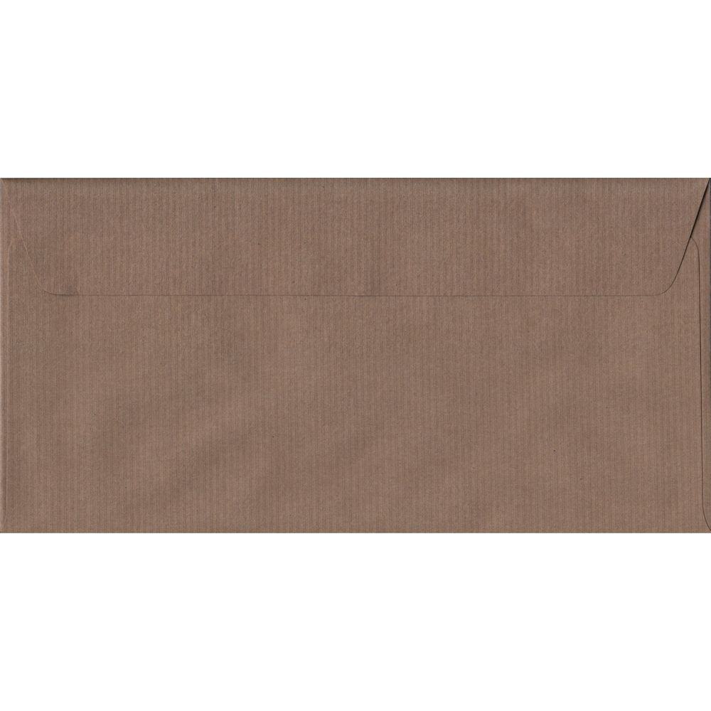 Brown Ribbed Premium Peel And Seal DL 110mm x 220mm Individual Coloured Envelope