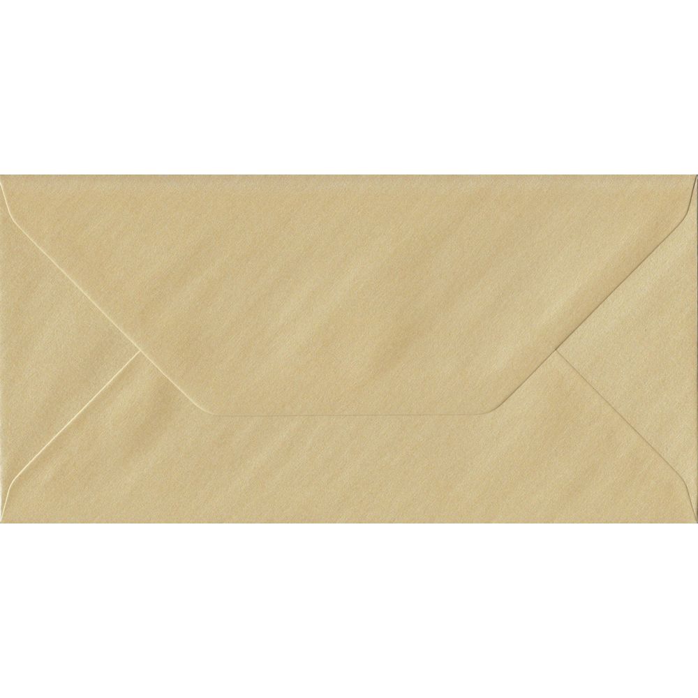 Champagne Pearlescent Gummed DL 110mm x 220mm Individual Coloured Envelope