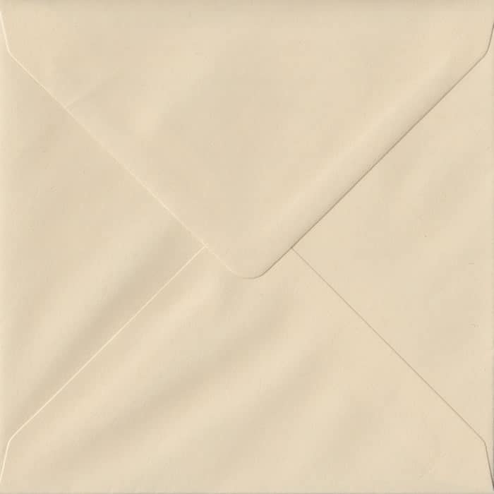 Cream Pastel Gummed S4 155mm x 155mm Individual Coloured Envelope
