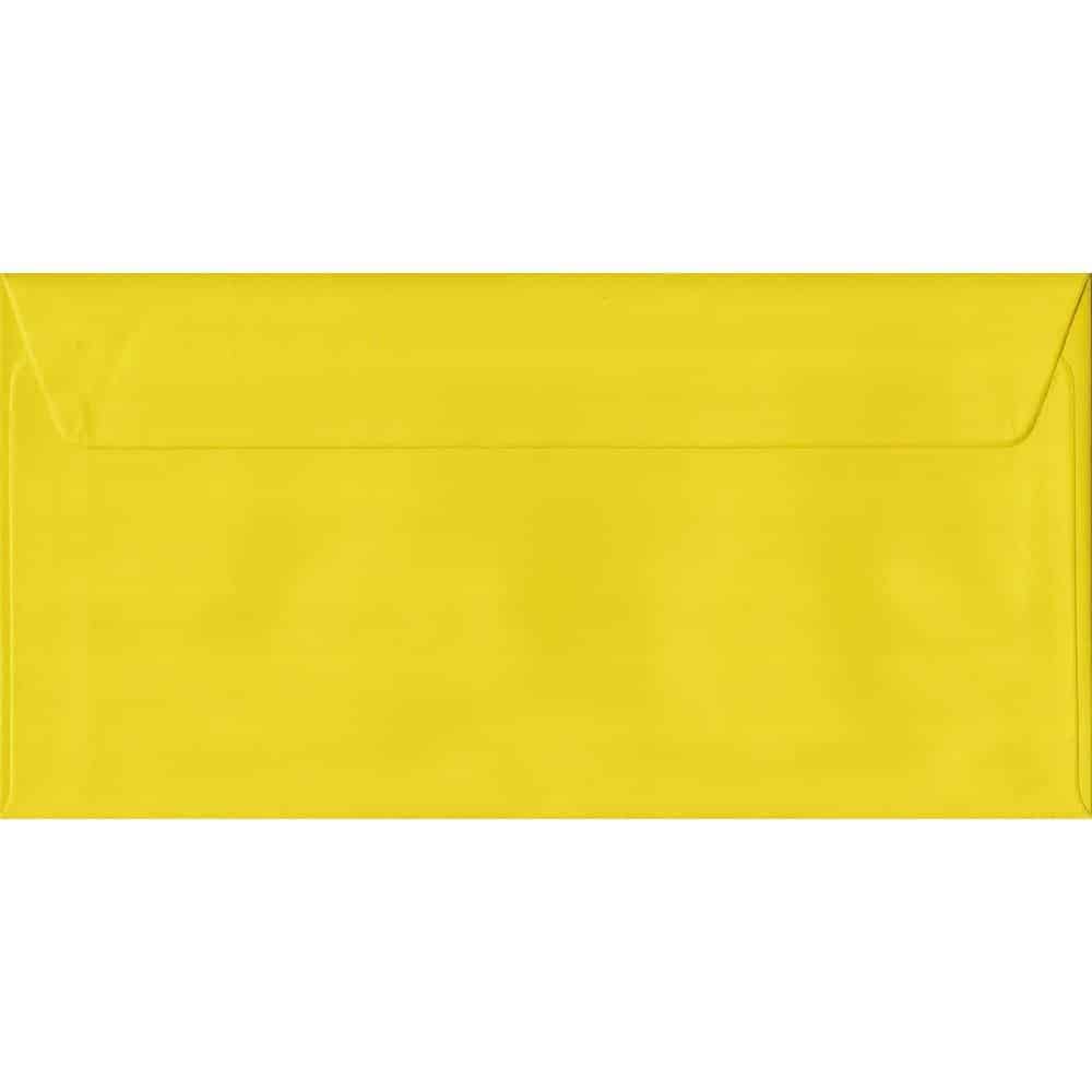 Daffodil Yellow Plain Peel And Seal DL 110mm x 220mm Individual Coloured Envelope