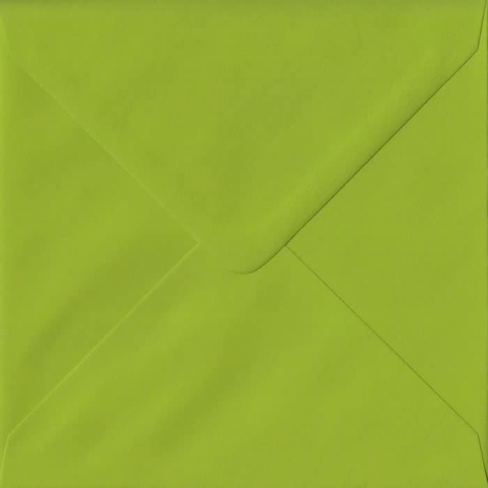 Fresh Green Plain Gummed S4 155mm x 155mm Individual Coloured Envelope