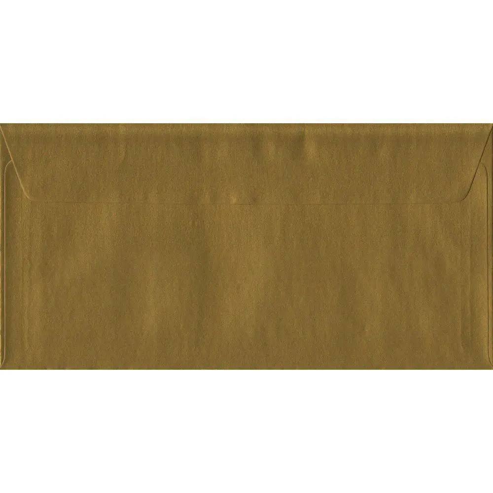 Gold Metallic Peel And Seal DL 110mm x 220mm Individual Coloured Envelope