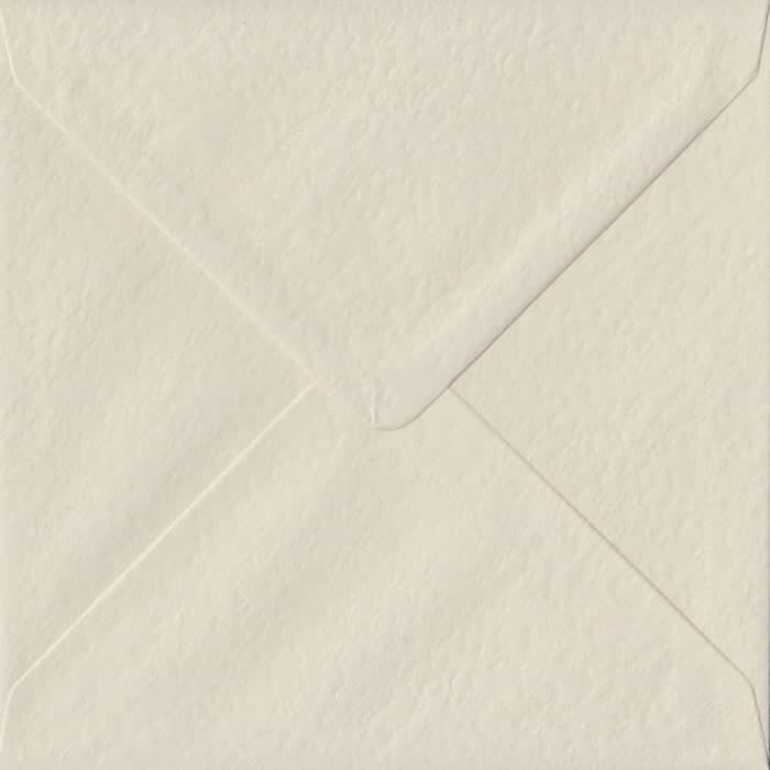 Ivory Hammer Textured Gummed S4 155mm x 155mm Individual Coloured Envelope