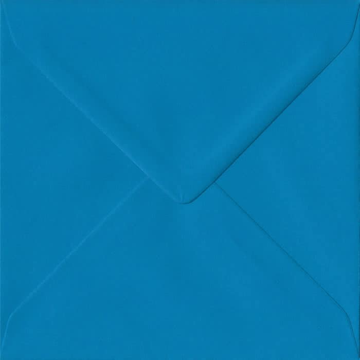 Kingfisher Blue Plain Gummed S4 155mm x 155mm Individual Coloured Envelope