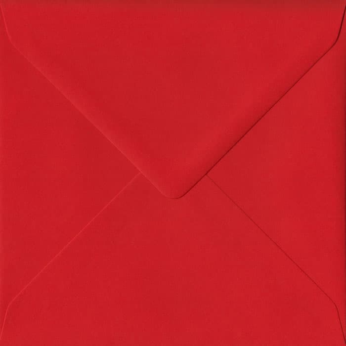 Poppy Red Plain Gummed S4 155mm x 155mm Individual Coloured Envelope