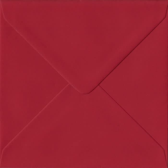 Scarlet Red Plain Gummed S4 155mm x 155mm Individual Coloured Envelope