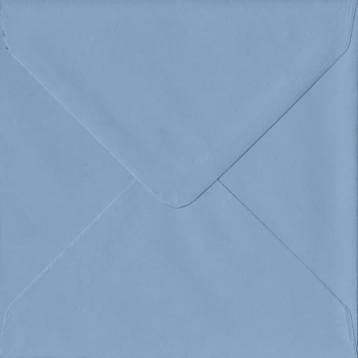 Wedgwood Blue Plain Gummed S4 155mm x 155mm Individual Coloured Envelope