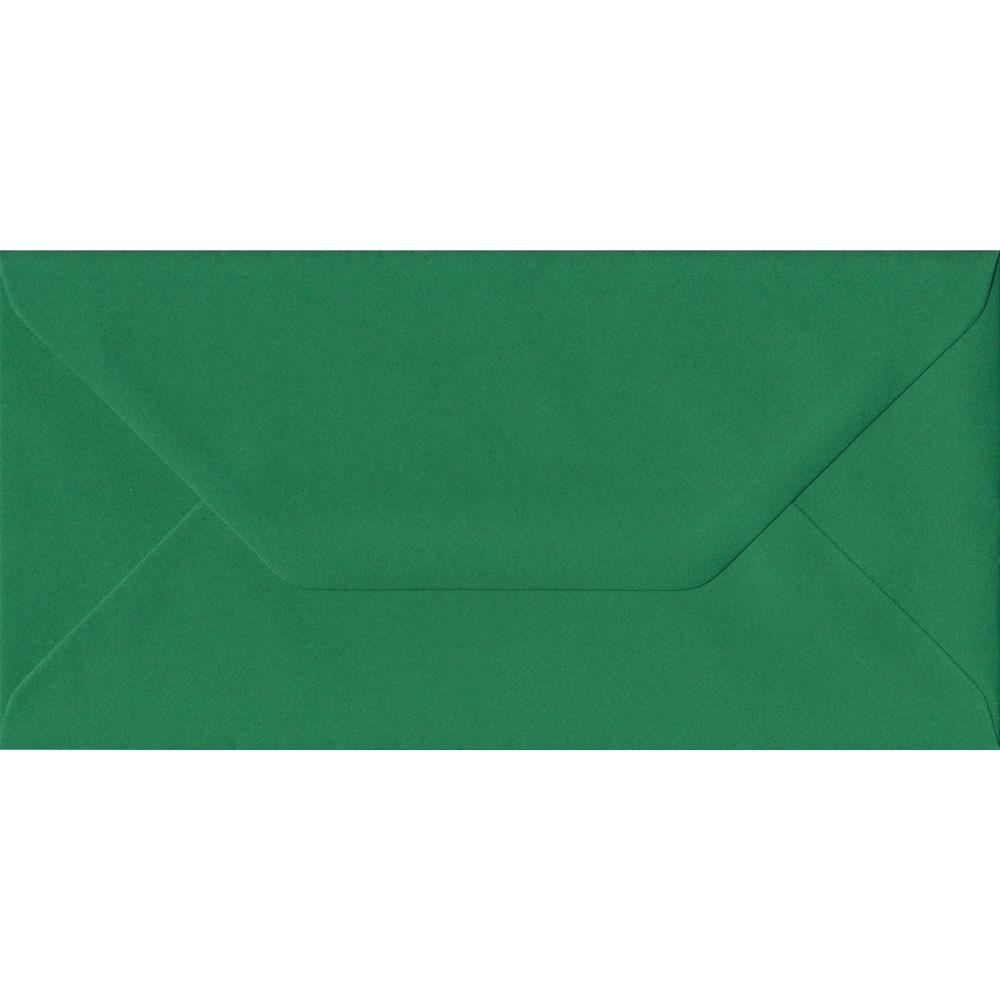Xmas Green Premium Gummed DL 110mm x 220mm Individual Coloured Envelope