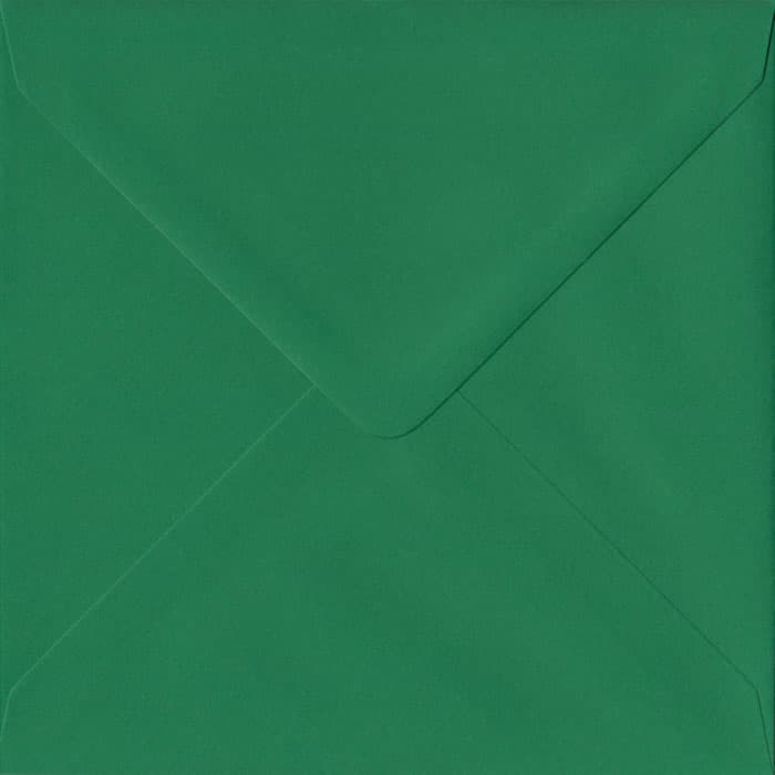 Xmas Green Premium Gummed S4 155mm x 155mm Individual Coloured Envelope