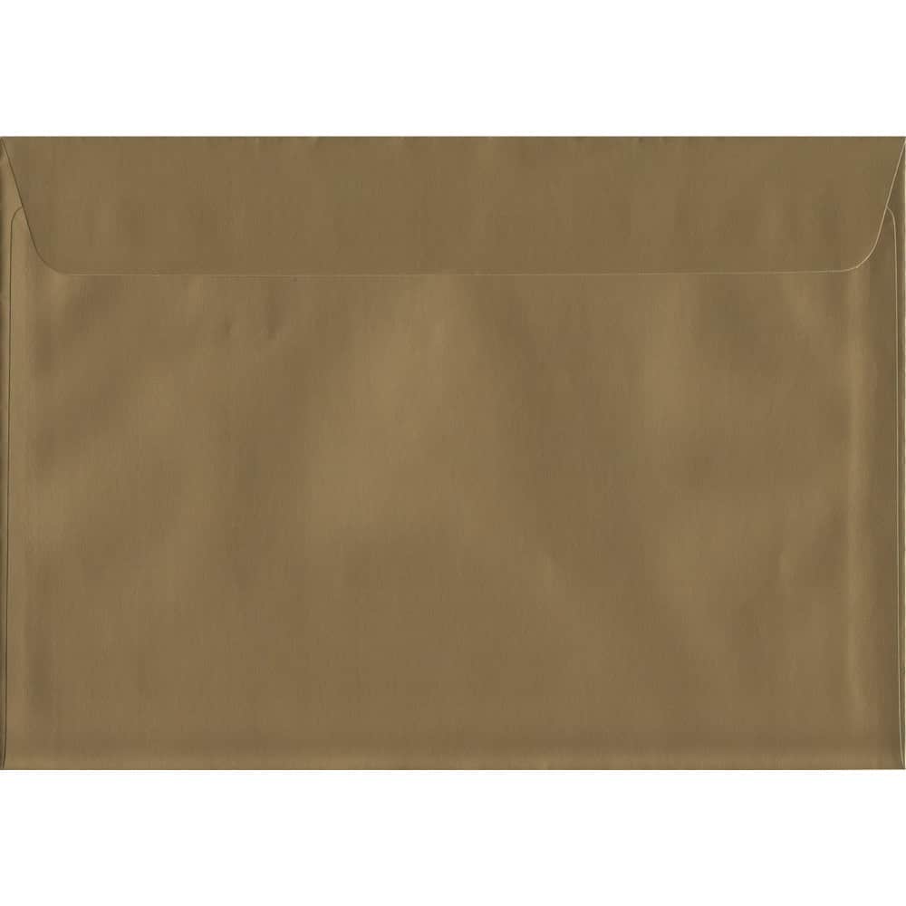 A4 Gold Envelope -Metallic Gold Peel/Seal C4 324mm x 229mm 130gsm Luxury Coloured Envelope