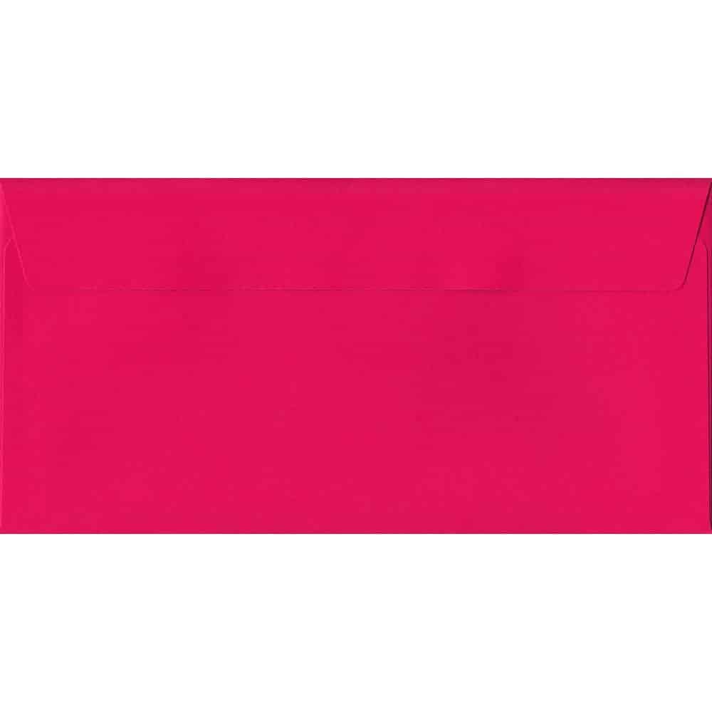 Shocking Pink 114mm x 229mm 120gsm Peel/Seal DL/Tri-Fold A4 Sized Envelope