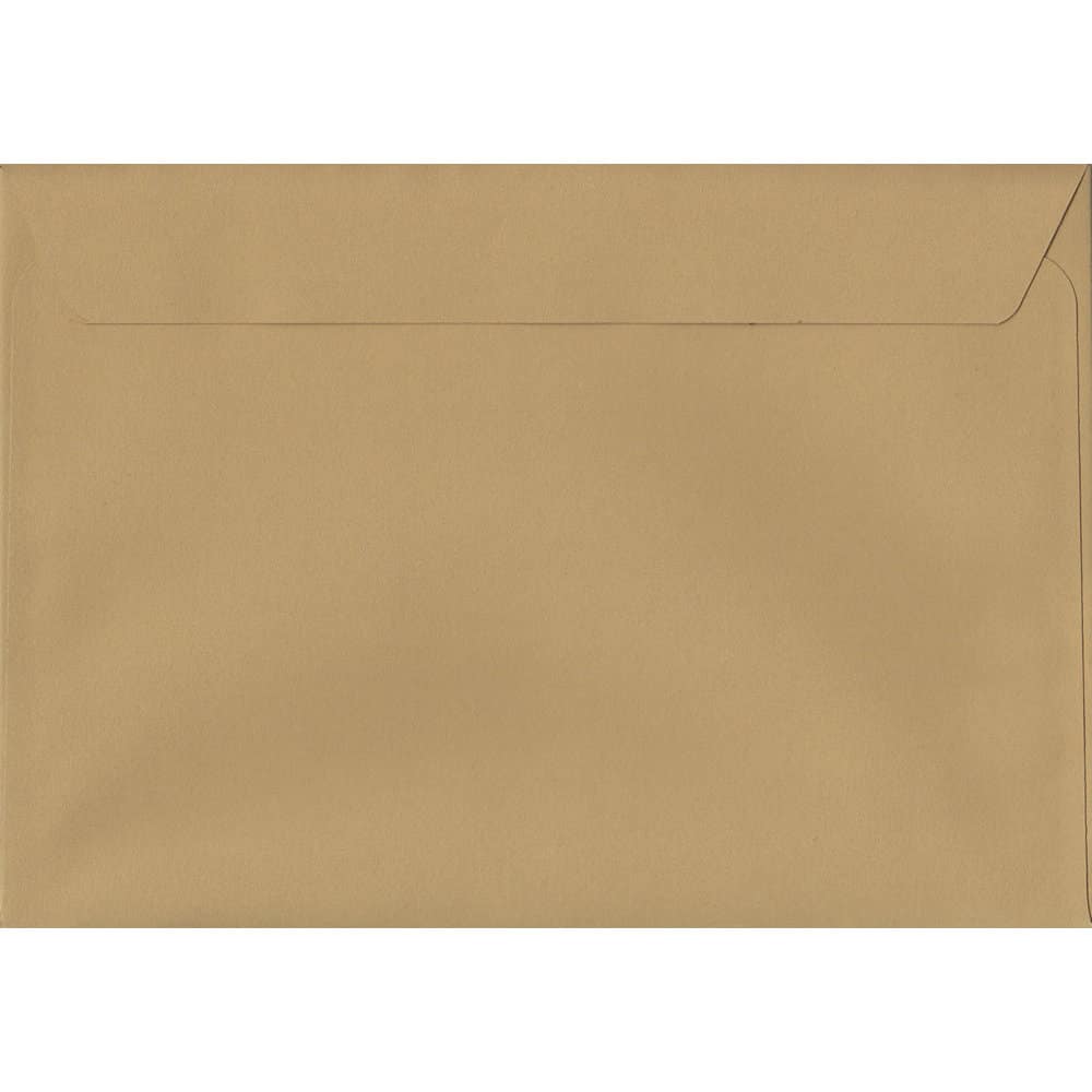 50 A4 Beige Envelopes. Biscuit Beige. 229mm x 324mm. 120gsm paper. Peel/Seal Flap.