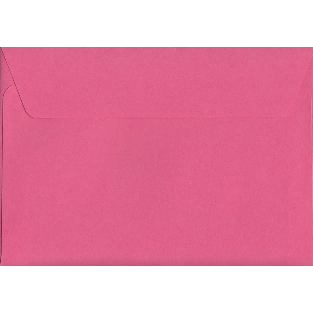 100 A6 Pink Envelopes. Cerise Pink. 114mm x 162mm. 120gsm paper. Peel/Seal Flap.