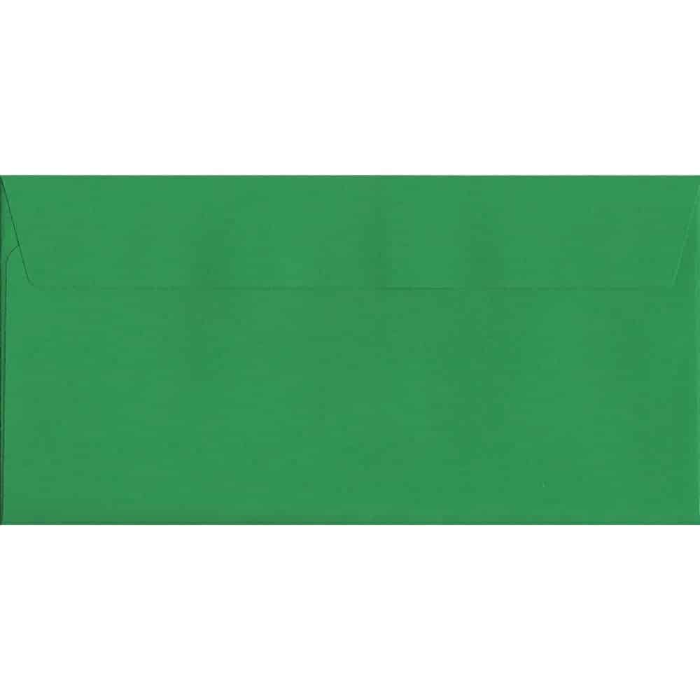 100 DL Green Envelopes. Holly Green. 114mm x 229mm. 120gsm paper. Peel/Seal Flap.