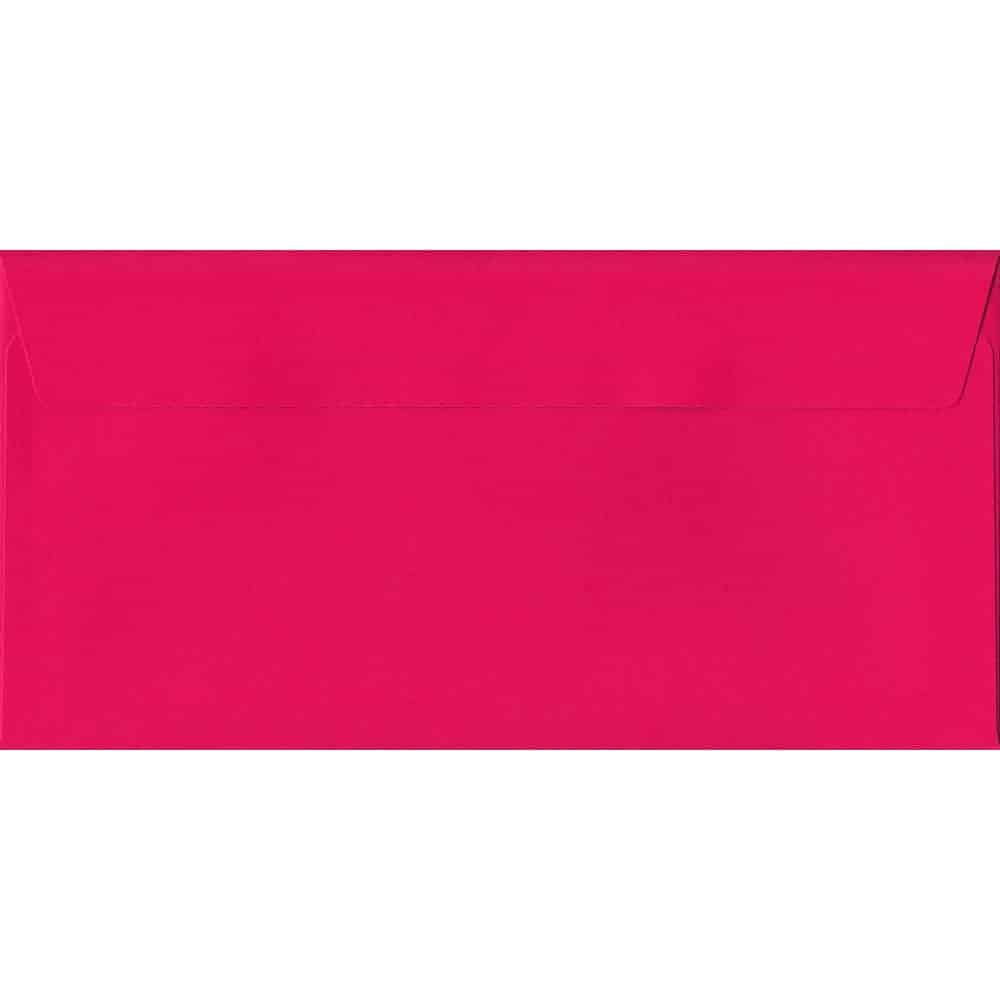 100 DL Pink Envelopes. Shocking Pink. 110mm x 220mm. 120gsm paper. Peel/Seal Flap.