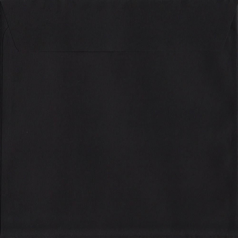 100 Square Black Envelopes. Luxury Black. 160mm x 160mm. 120gsm paper. Peel/Seal Flap.
