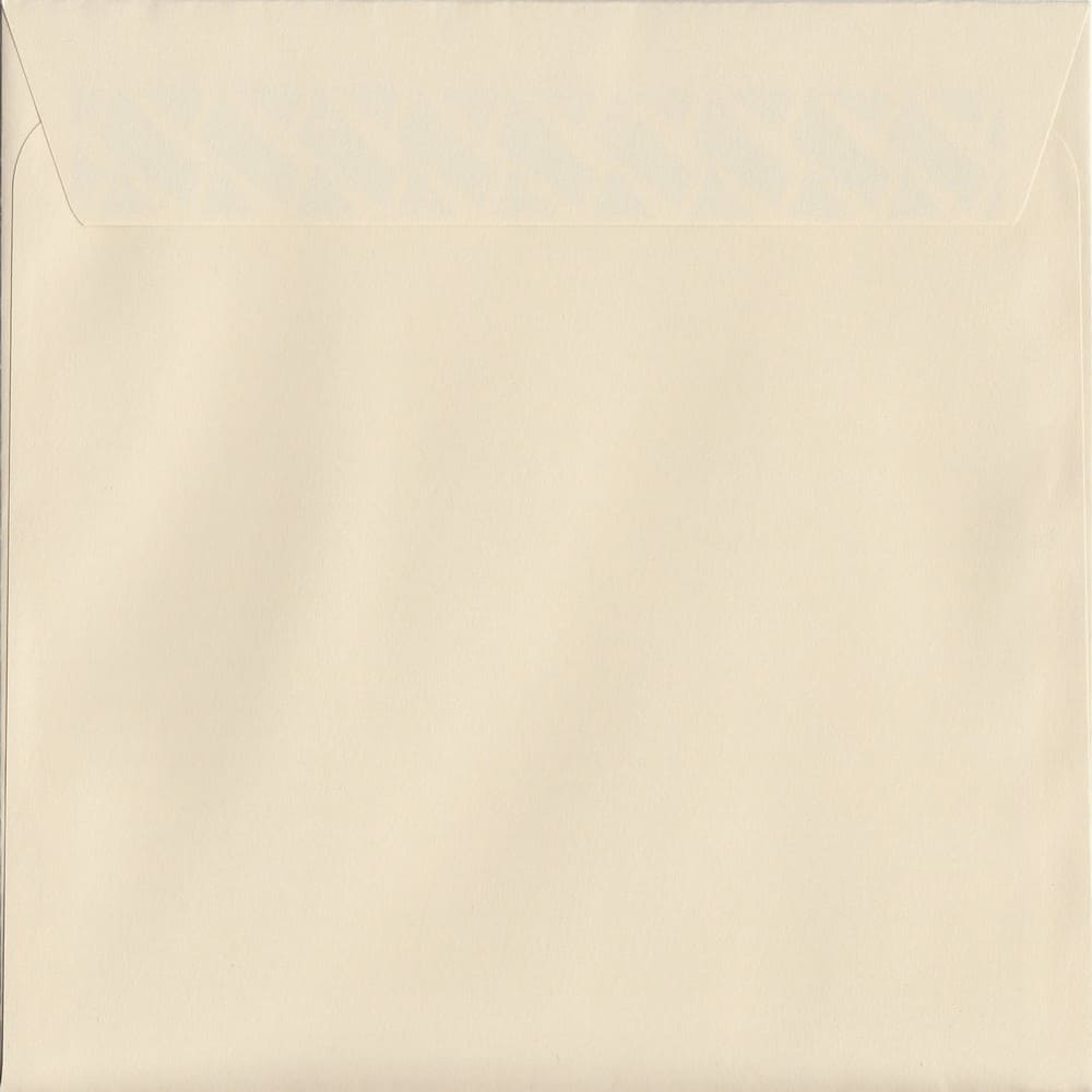 100 Square Cream Envelopes. Clotted Cream. 160mm x 160mm. 120gsm paper. Peel/Seal Flap.