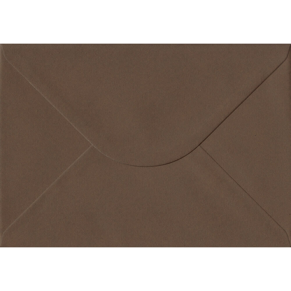 100 A5 Brown Envelopes. Chocolate Brown. 162mm x 229mm. 100gsm paper. Gummed Flap.
