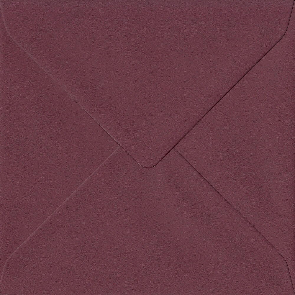 Bordeaux Burgundy Red 155mm x 155mm 120gsm Gummed Square Sized Envelope