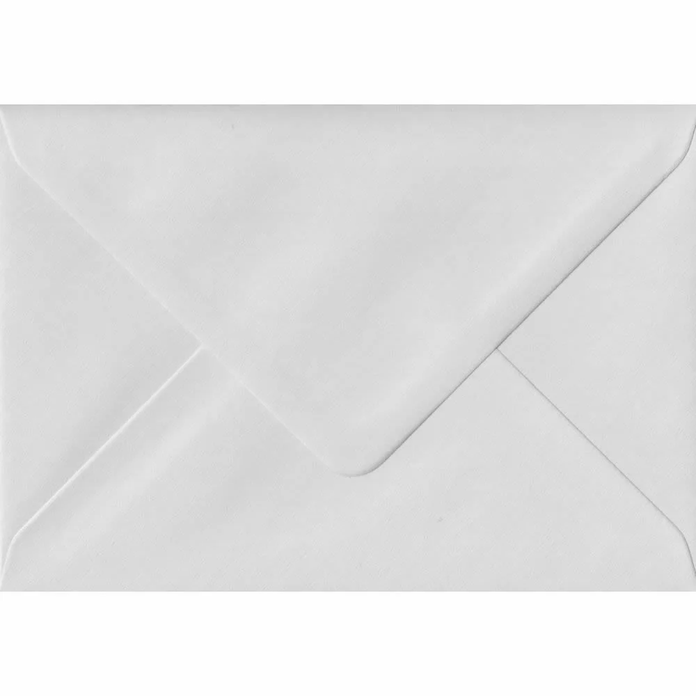 100 A6 White Envelopes. White Heavyweight. 114mm x 162mm. 140gsm paper. Gummed Flap.