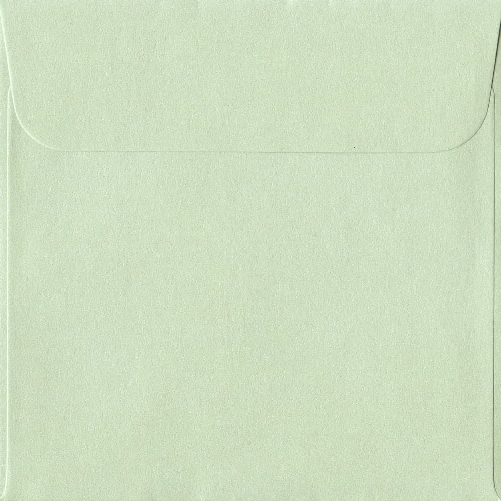 160mm x 160mm Pistachio Green Pearlescent Envelope. Square Paper Size. Peel/Seal Flap. 120gsm Paper.