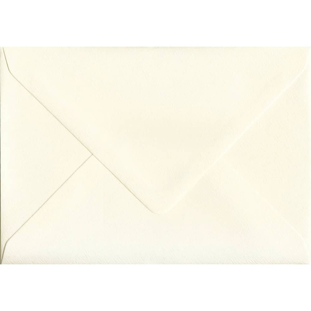 114mm x 162mm Magnolia Textured Envelope. C6 (to fit A6) Size. Gummed Flap. 100gsm Paper.