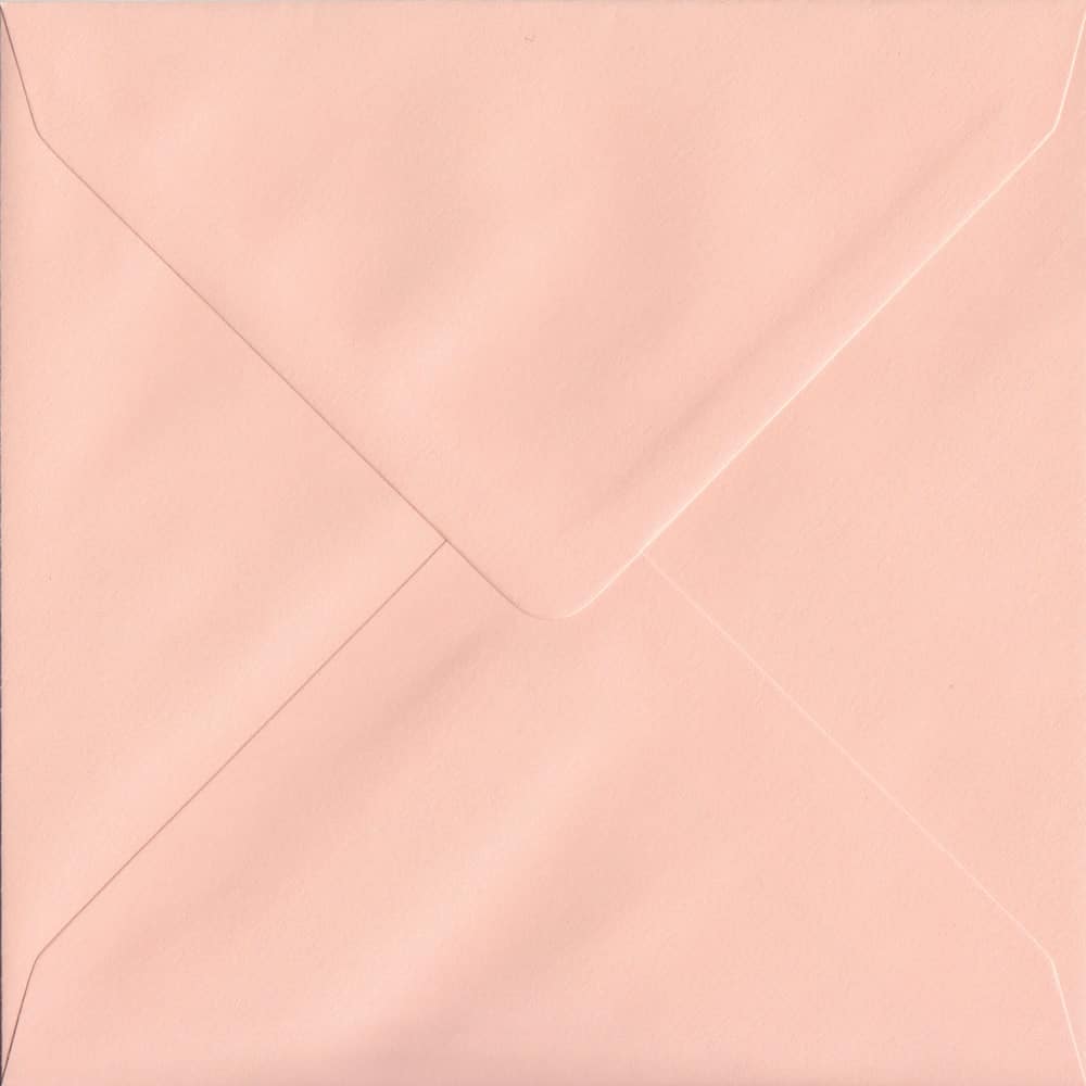 155mm x 155mm Salmon Top Quality Envelope. Square Envelopes Size. Gummed Flap. 100gsm Paper.