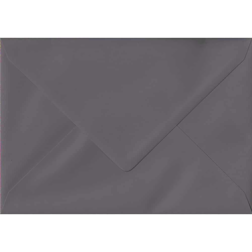 114mm x 162mm Dark Grey Extra Thick Envelope. C6 (to fit A6) Size. Gummed Flap. 135gsm Paper.