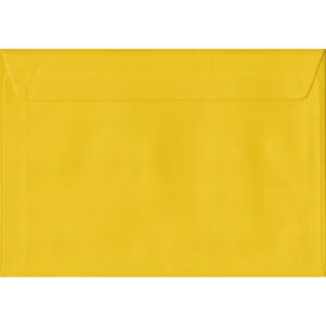 100 A5 Yellow Envelopes. Sunflower Yellow. 162mm x 229mm. 100gsm paper. Peel/Seal Flap.