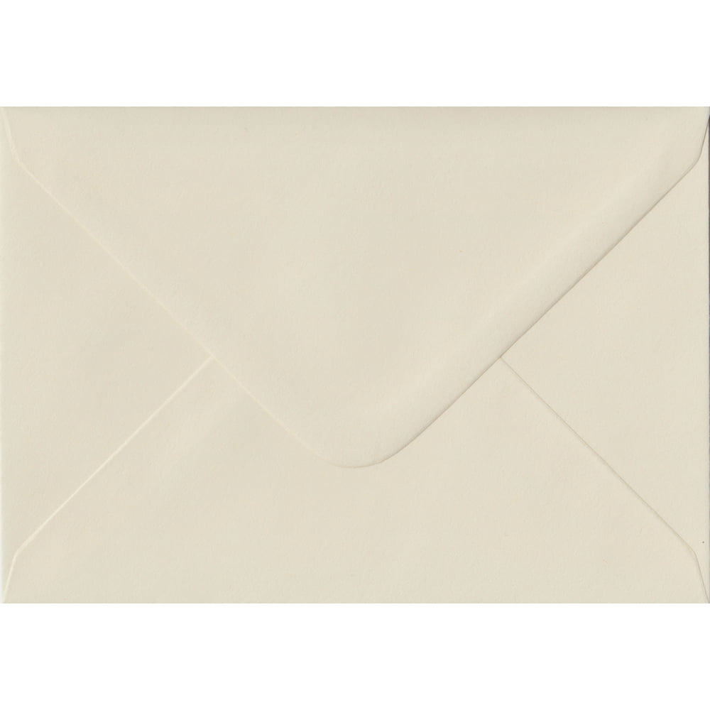 100 A6 Cream Envelopes. Vanilla. 114mm x 162mm. 100gsm paper. Gummed Flap.
