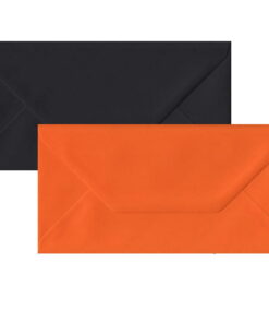 50 Halloween DL Envelopes. Gummed Flap. Multi-Colour 100gsm Smooth Finish. 110mm x 220mm.