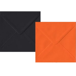 50 Halloween Small Square Envelopes. Gummed Flap. Multi-Colour 100gsm Smooth Finish. 130mm x 130mm.
