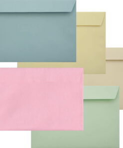 50 Luxury Pastel C5 Envelopes (to fit A5). Peel/Seal Flap. Multi-Colour 120gsm Smooth Finish. 162mm x 229mm.