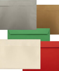 50 Luxury Xmas Colours C5 Envelopes (to fit A5). Peel/Seal Flap. Multi-Colour 120gsm Smooth Finish. 162mm x 229mm.